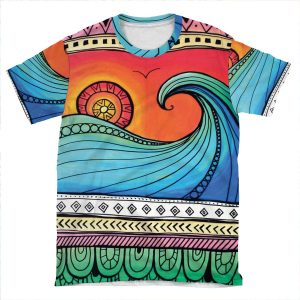 Sayulita Sunrise Surf Sessions AOP T-shirt Tee