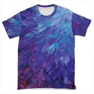 Scales Of A Different Color - Abstract Acrylic Painting Eggplant Sea Scales Ocean Waves Colorful AOP T-shirt Tee