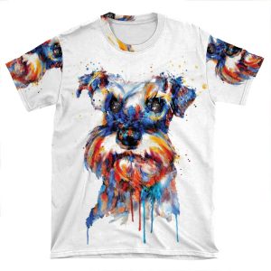 Schnauzer Head AOP T-shirt Tee