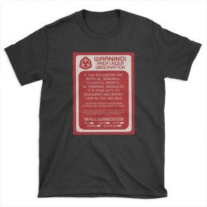 SCP Foundation Red WARNING Signage - Red Background T-shirt Tee