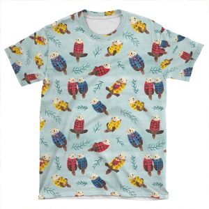 Sea Otters Wearing Plaid AOP T-shirt Tee
