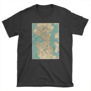 Seattle Vintage Map | Full Color T-shirt Tee