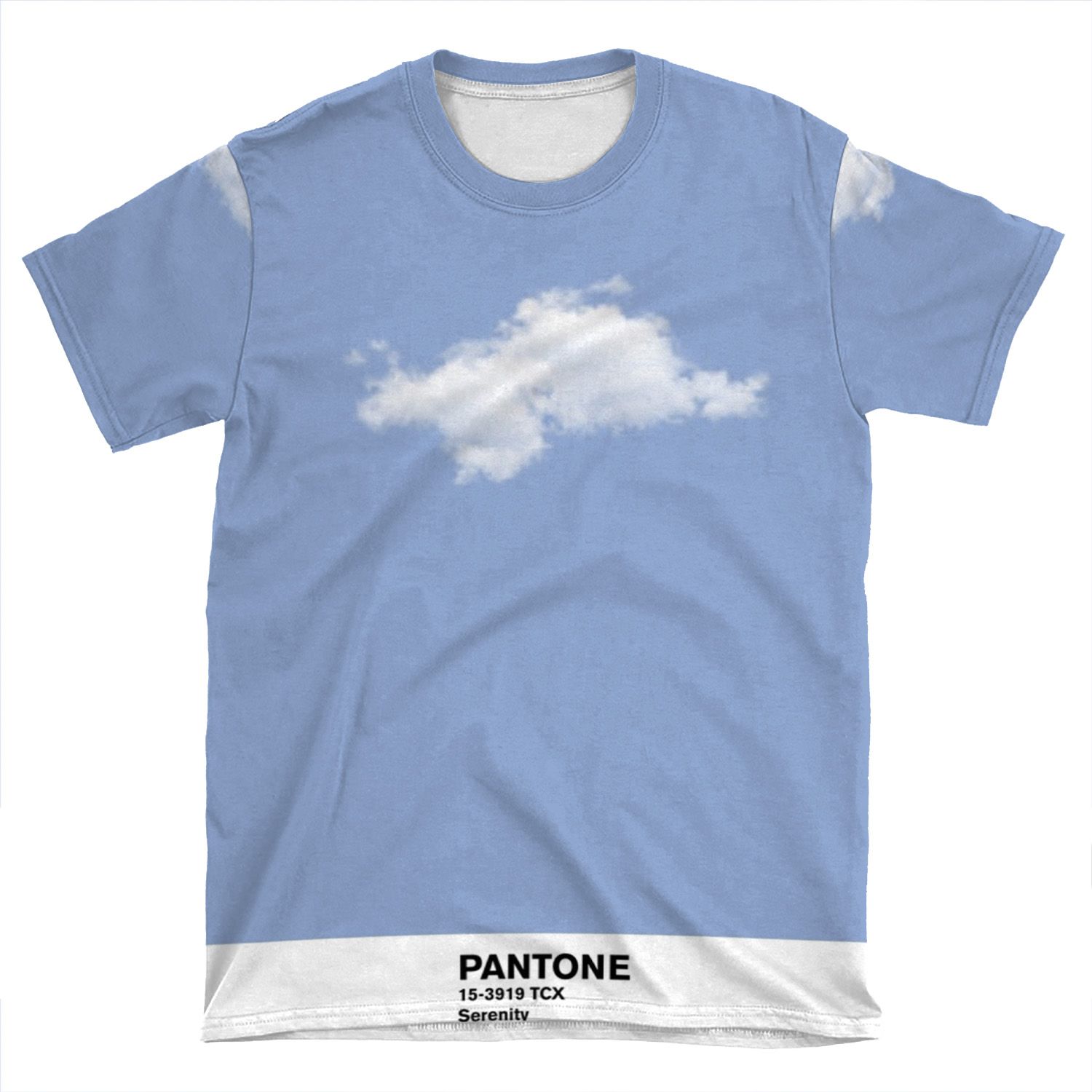 Serenity Blue Pantone Cloud AOP T-shirt Tee