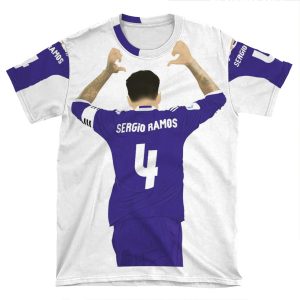 Sergio Ramos Minimalist Art AOP T-shirt Tee
