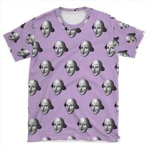 Shakespeare Etching Pattern (Purple) AOP T-shirt Tee