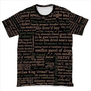 Shakespeare Insults Dark - Revised Edition (By Incognita) AOP T-shirt Tee