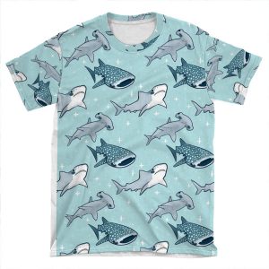 Shark Pattern AOP T-shirt Tee