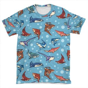 Sharks In The Light Blue AOP T-shirt Tee