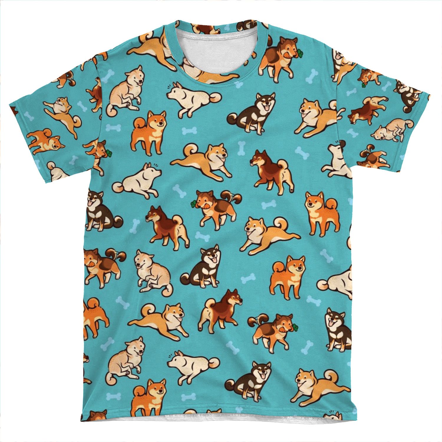 Shibes In Blue AOP T-shirt Tee
