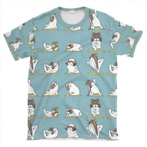 Shih Tzu Yoga AOP T-shirt Tee