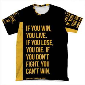 Shingeki No Kyojin Eren Quote AOP T-shirt Tee