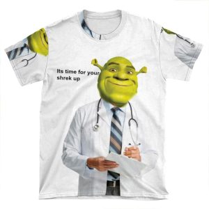 Shrek Check Up Meme AOP T-shirt Tee