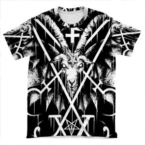 Sigil Of Lucifer And Baphomet AOP T-shirt Tee