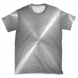 Silver Stainless Shiny Steel Metal 2 AOP T-shirt Tee