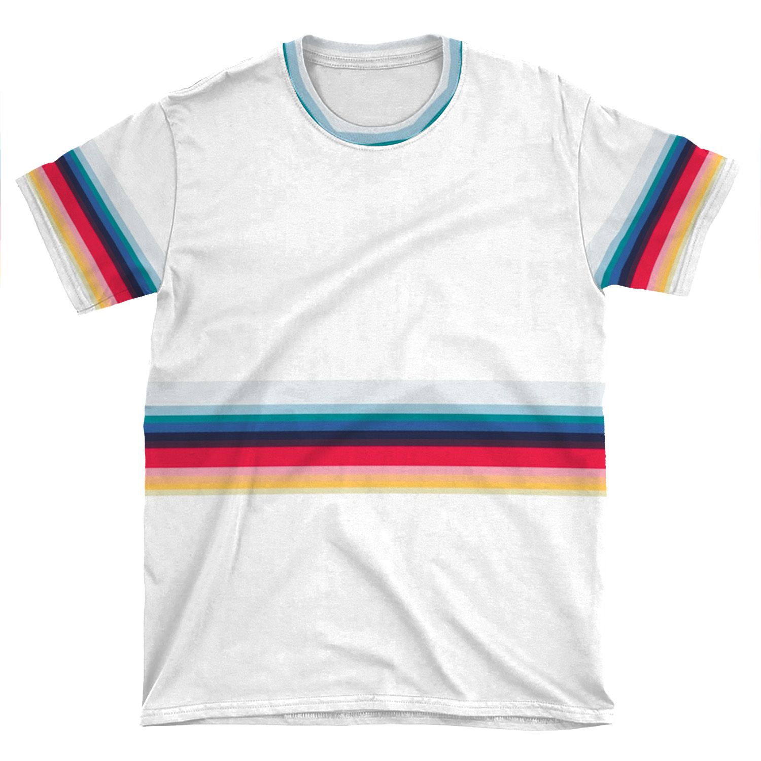 Simply Striped- White AOP T-shirt Tee