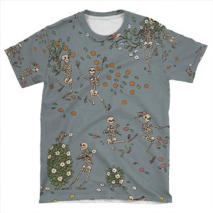 Skeletons With Garlands AOP T-shirt Tee