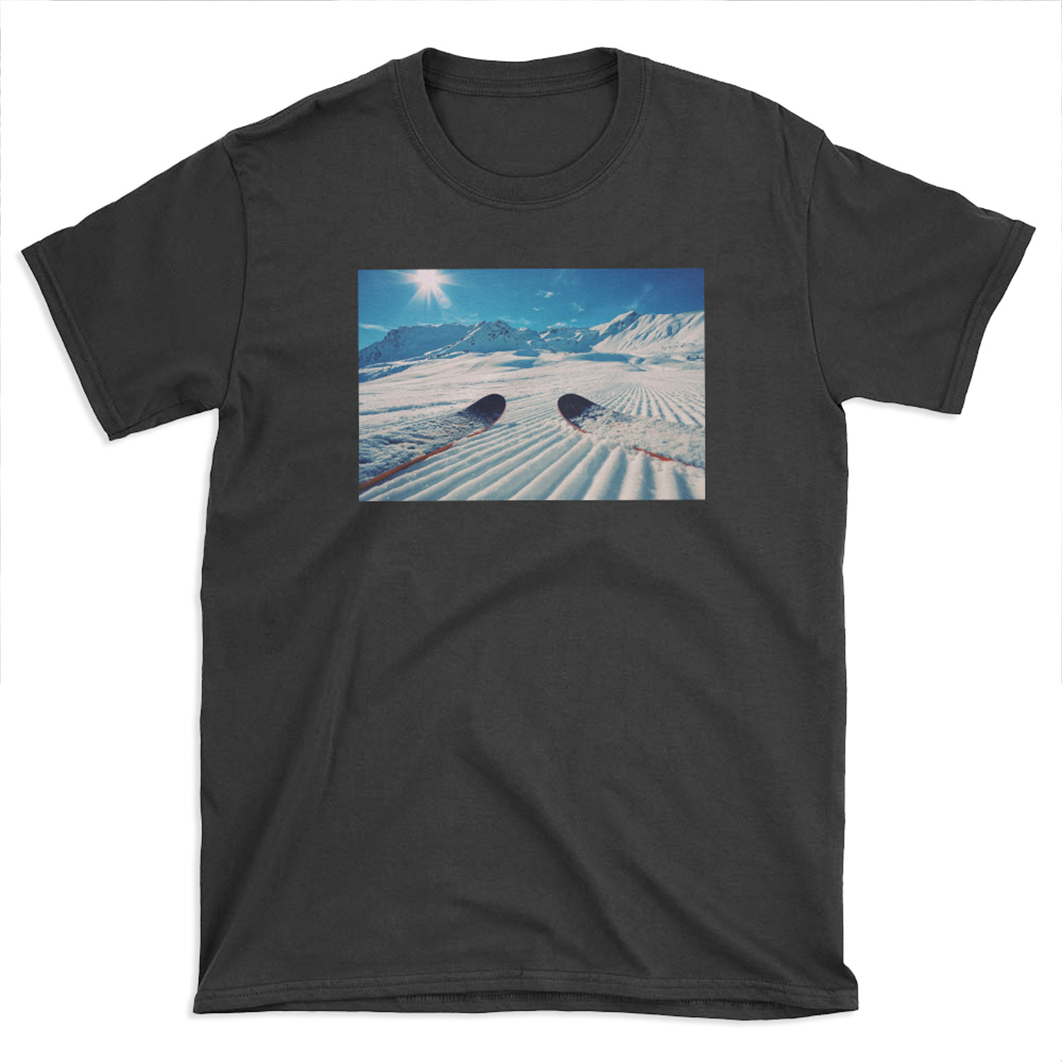 Ski's on Freshly Groomed Snow T-shirt Tee