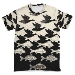 Sky And Water I - Maurits Cornelis Escher AOP T-shirt Tee