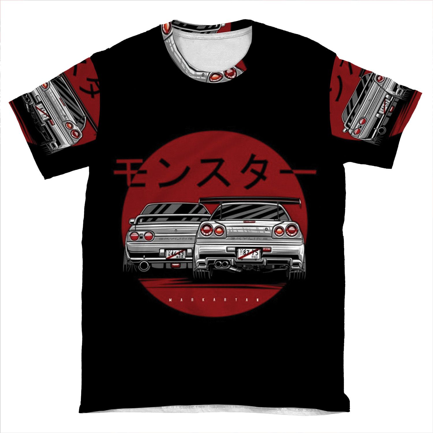 Skyline Gtr R34 And R32 AOP T-shirt Tee