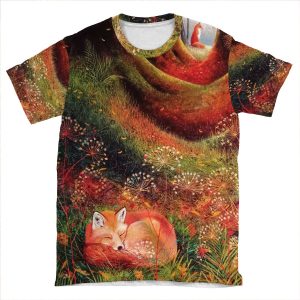 Sleeping Fox (2) AOP T-shirt Tee