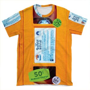 Slime Orange Vhs Rug Rats AOP T-shirt Tee