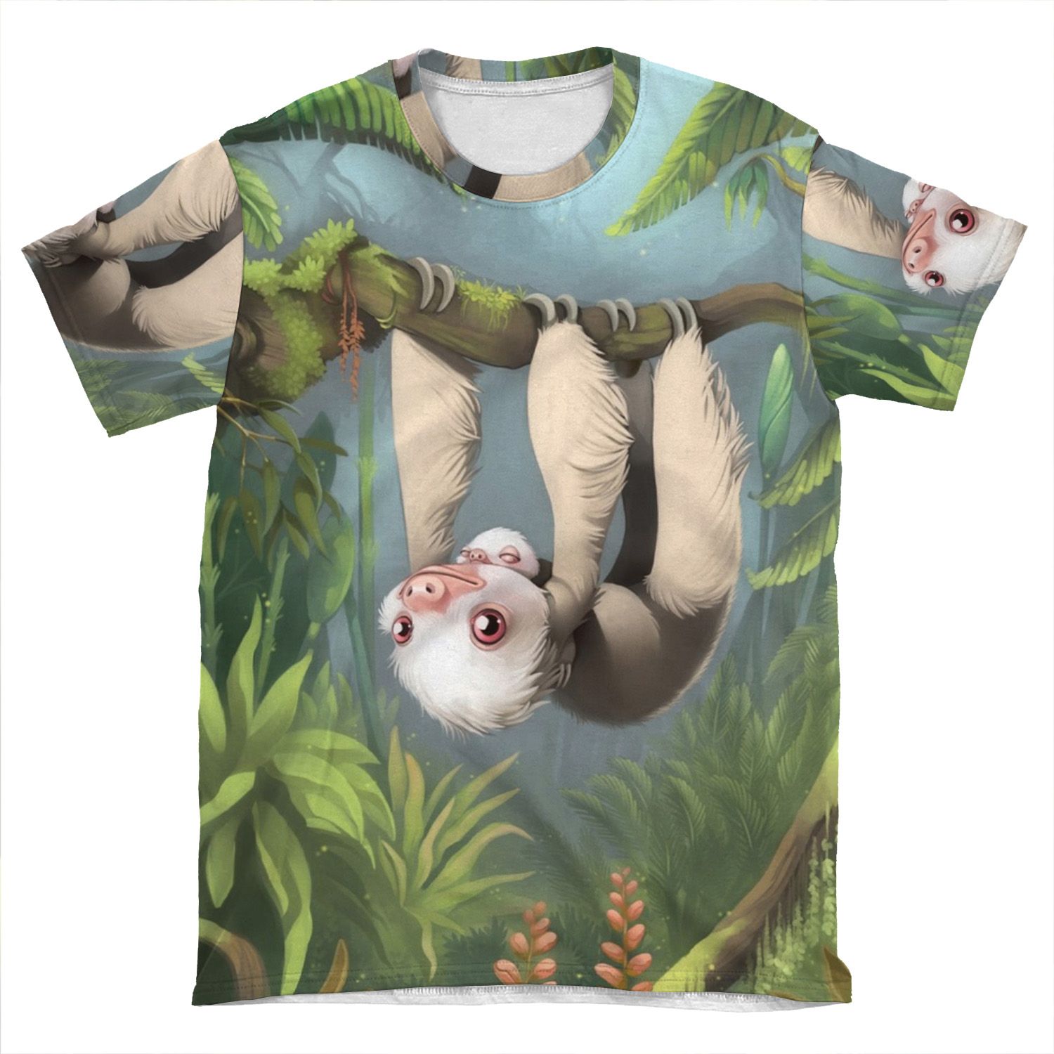 Sloth With Baby AOP T-shirt Tee