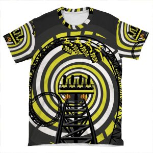 Smile Forever Shirt Design - Black And Yellow Gerstlauer Infinity Coaster AOP T-shirt Tee