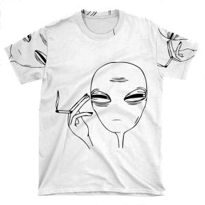 Smoking Alien AOP T-shirt Tee