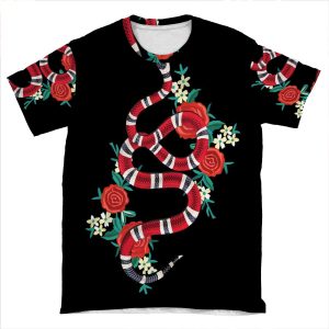 Snake Flower Cute AOP T-shirt Tee
