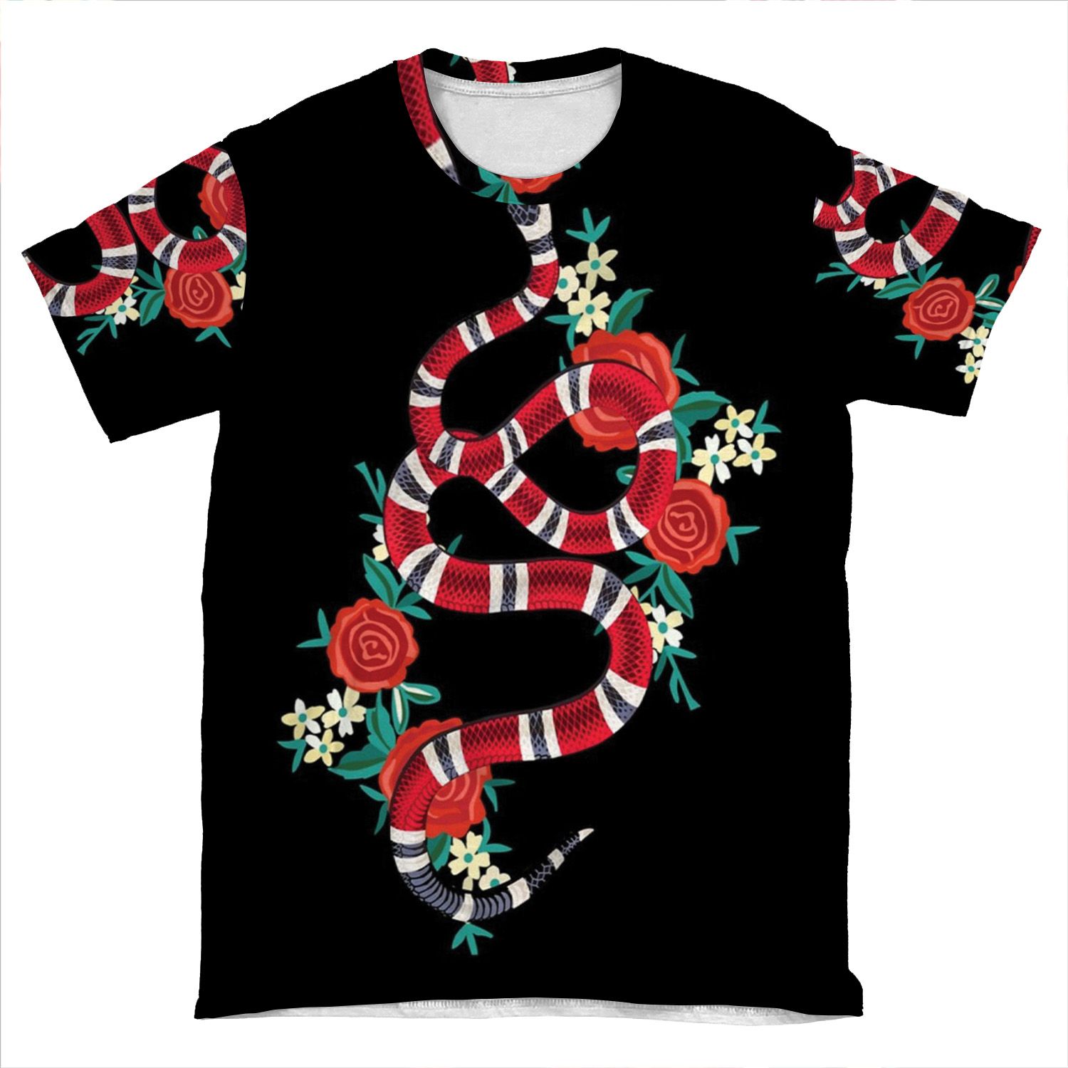 Snake Flower Cute AOP T-shirt Tee