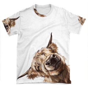 Sneaky Highland Cow AOP T-shirt Tee