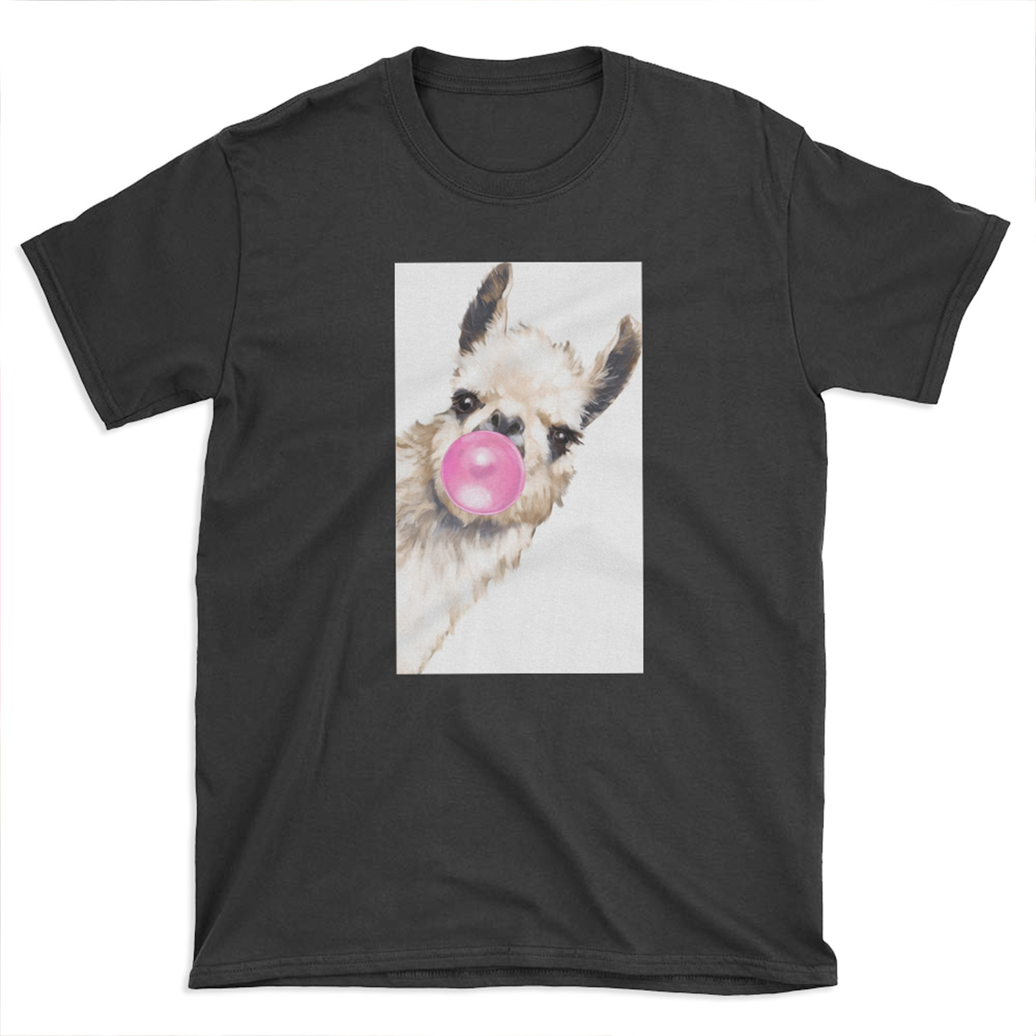 Sneaky Llama with Bubble Gum T-shirt Tee