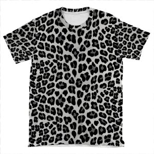 Snow Leopard Print AOP T-shirt Tee