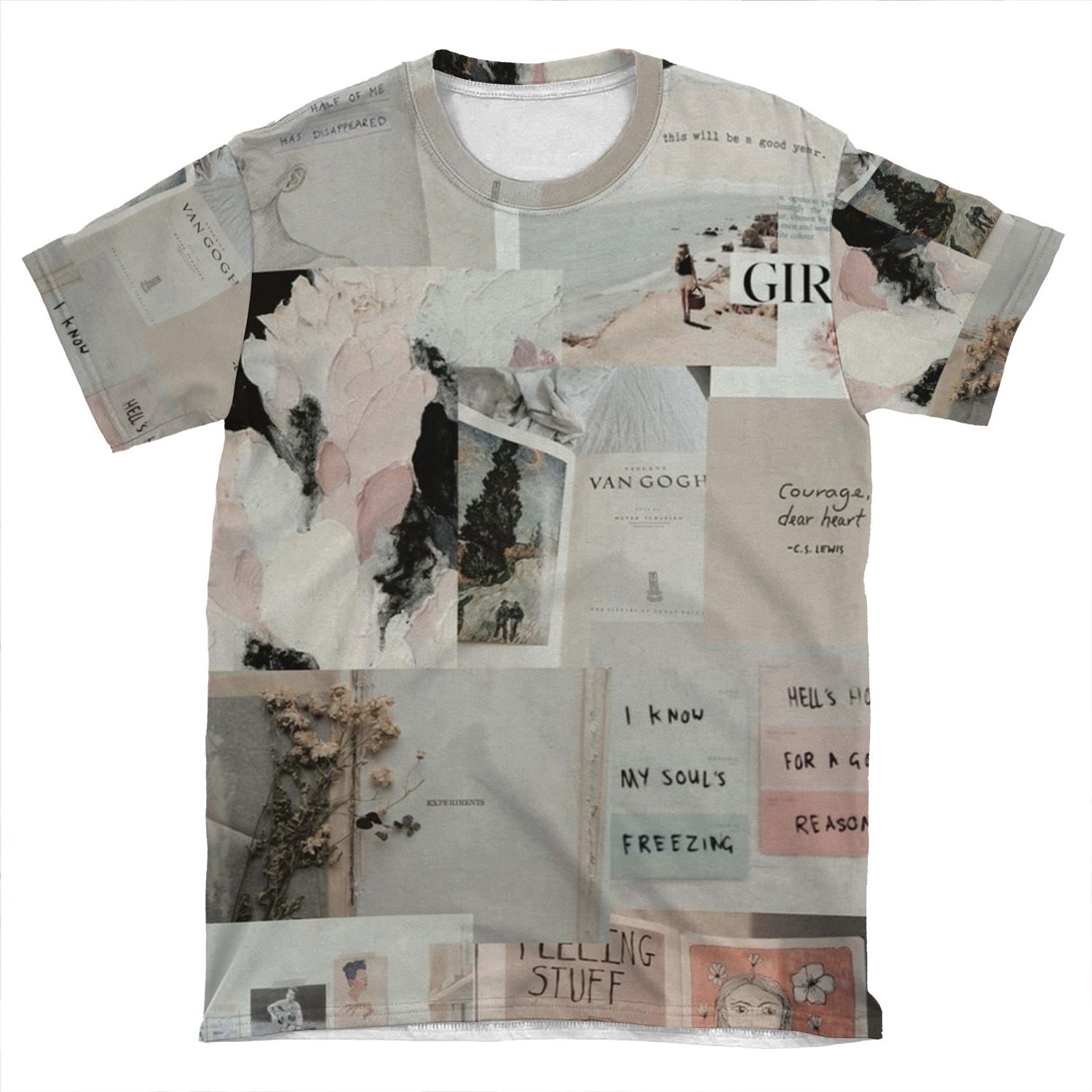 Soft Aesthetic Grunge Teen Wallet Quote Tumblr Sticker AOP T-shirt Tee