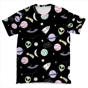 Space Aesthetic (Black) AOP T-shirt Tee