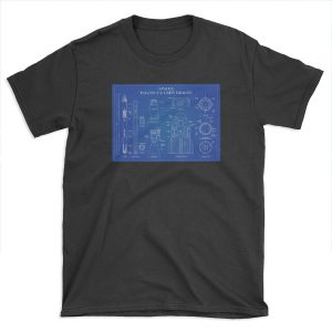 SpaceX: Falcon 9 and Crew Dragon (Blueprint-English) T-shirt Tee
