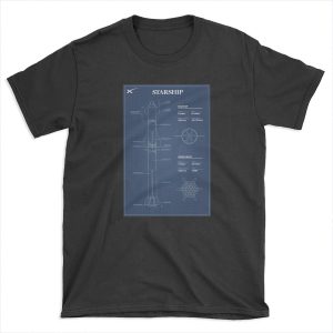 SpaceX Starship Blueprint T-shirt Tee