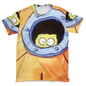 Spongebob At The Window AOP T-shirt Tee