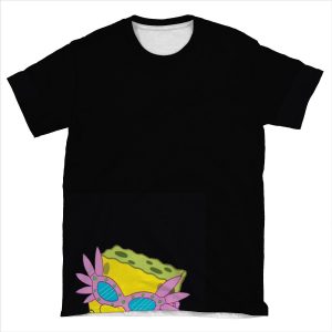 Spongebob Pink Sunglasses Meme AOP T-shirt Tee