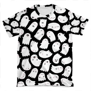 Spooky Kawaii Ghosts AOP T-shirt Tee
