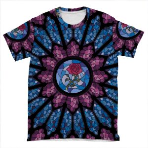 Stained Glass Rose AOP T-shirt Tee