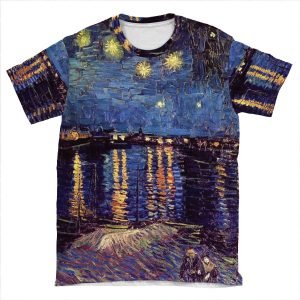 Starry Night Over The Rhone, Vincent Van Gogh AOP T-shirt Tee