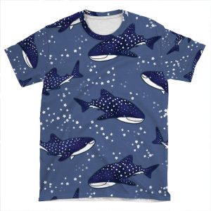 Starry Whale Sharks (Dark Version) AOP T-shirt Tee