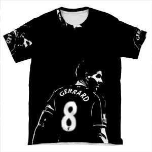 Steven Gerrard - Liverpool Fc Legend Silhouette AOP T-shirt Tee