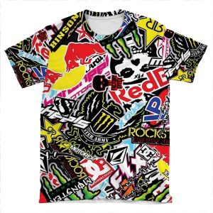 Sticker Logo Collage AOP T-shirt Tee
