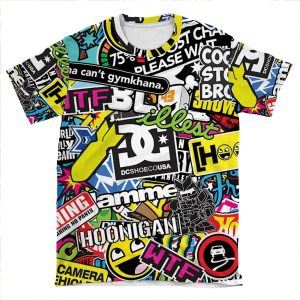 Stickerbomb AOP T-shirt Tee