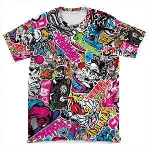 Stickerbomb Fun AOP T-shirt Tee