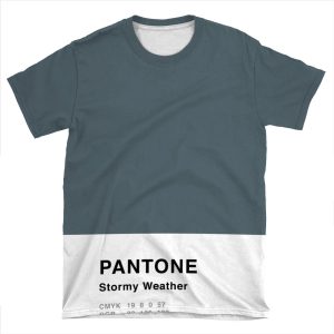 Stormy Weather Grey Pantone Simple Design AOP T-shirt Tee