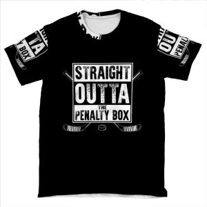Straight Outta The Penalty Box | Ice Hockey Shirt | Ice Hockey Gifts | Hockey Apparel | Hockey Goalie | Hockey Coach | Hockey Mom | Hockey Dad | Hockey Is Life AOP T-shirt Tee