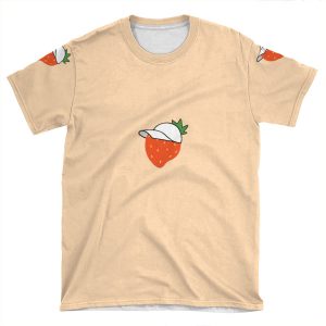 Strawberry In A Hat + Pink Aesthetic Cases AOP T-shirt Tee